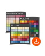 RAL Digitale Farbbibliothek – Set, Auszug der Farbfelder von RAL CLASSIC, RAL DESIGN SYSTEM plus und RAL EFFECT