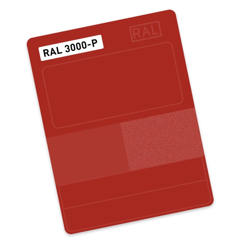 RAL P1 Plastic colour sample 3000 - Flame red