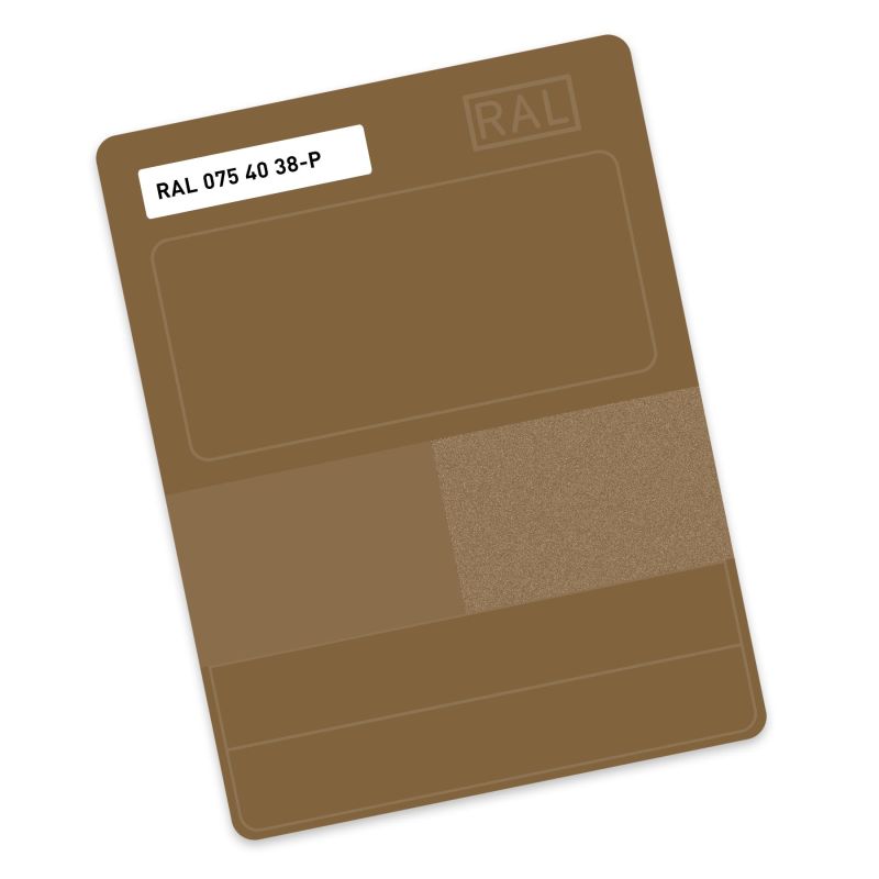 RAL P2 Plastic colour sample hue 075 40 38 - Lizard brown