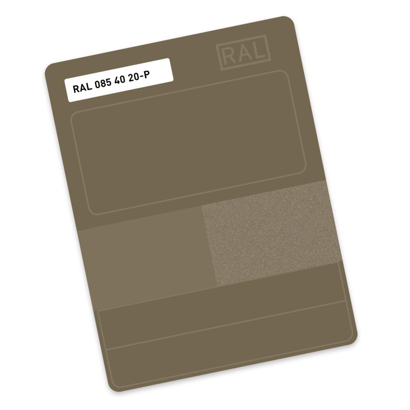 RAL P2 Plastic colour sample hue 085 40 20 - Khaki green