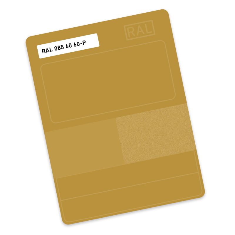 RAL P2 Plastic colour sample hue 085 60 60 - Loden yellow