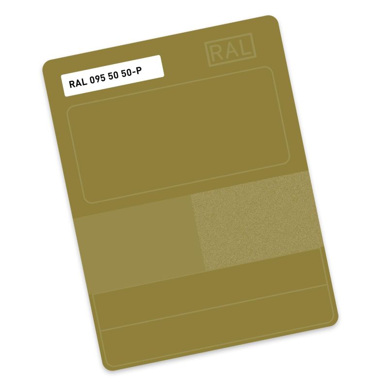 RAL P2 Plastic colour sample hue 095 50 50 - Artichoke green