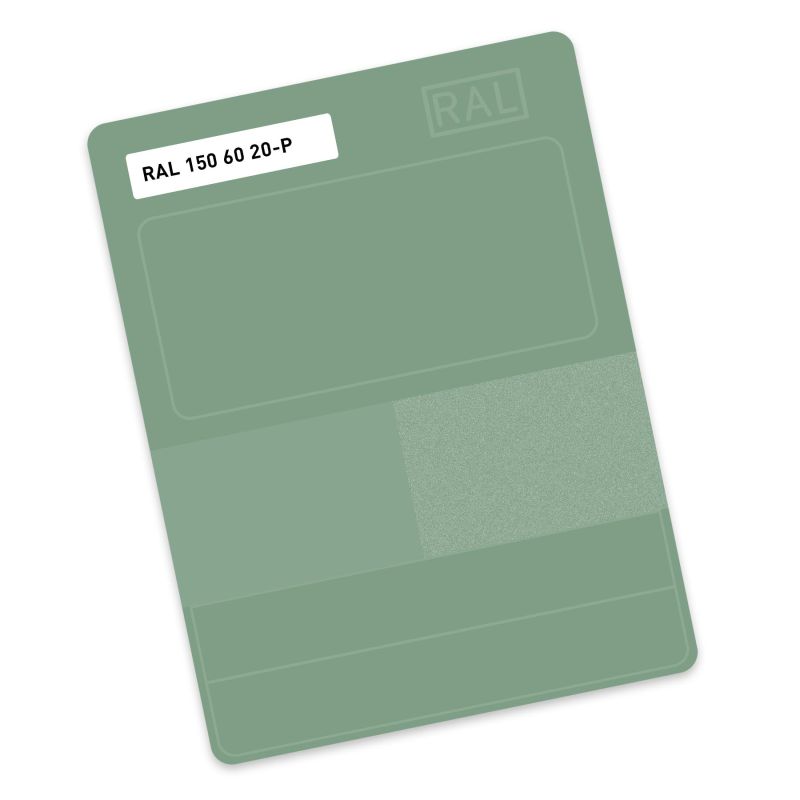 RAL P2 Plastic colour sample hue 150 60 20 - Orient green