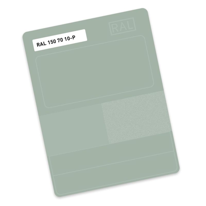 RAL P2 Plastic colour sample hue 150 70 10 - Tea green