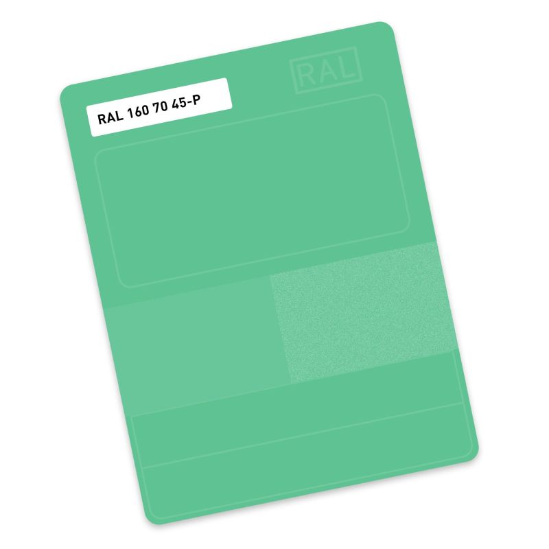 RAL P2 Plastic colour sample hue 160 70 45 - Garish green