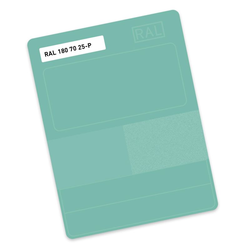 RAL P2 Plastic colour sample hue 180 70 25 - Glacial green