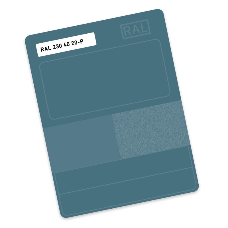 RAL P2 Plastic colour sample hue 230 40 20 - Loon turquoise