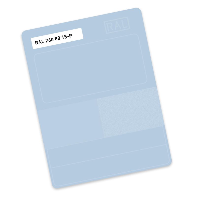 RAL P2 Plastic colour sample hue 260 80 15 - Wind blue