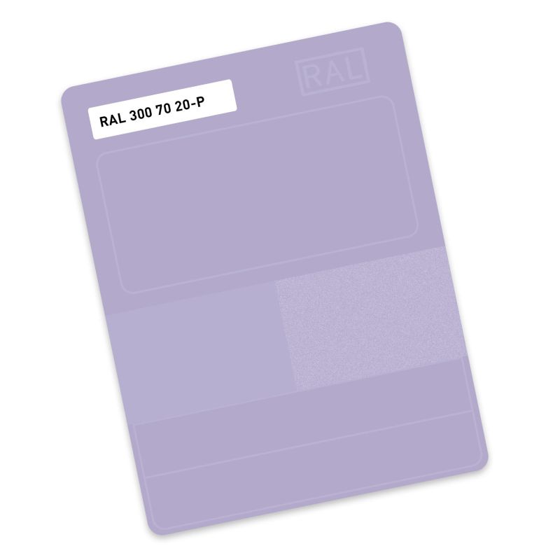 RAL P2 Plastic colour sample hue 300 70 20 - Lavender violet