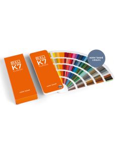 RAL K7 colour fan with water based colours, fanned out with protective packaging