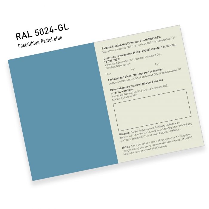 RAL 5024 Colour (Pastel blue) - RAL Blue colours